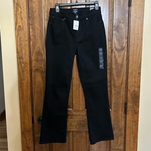 J Crew Women’s Mid-Rise Flare Crop All-Day Stretch Pants Black 27T NWT (A-90)
